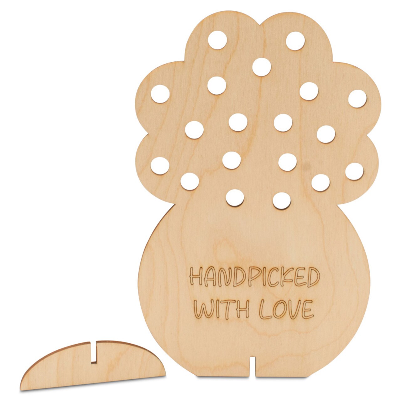 Standable Flower Wood Cutout w/ Holes for Flowers 8” |Woodpeckers